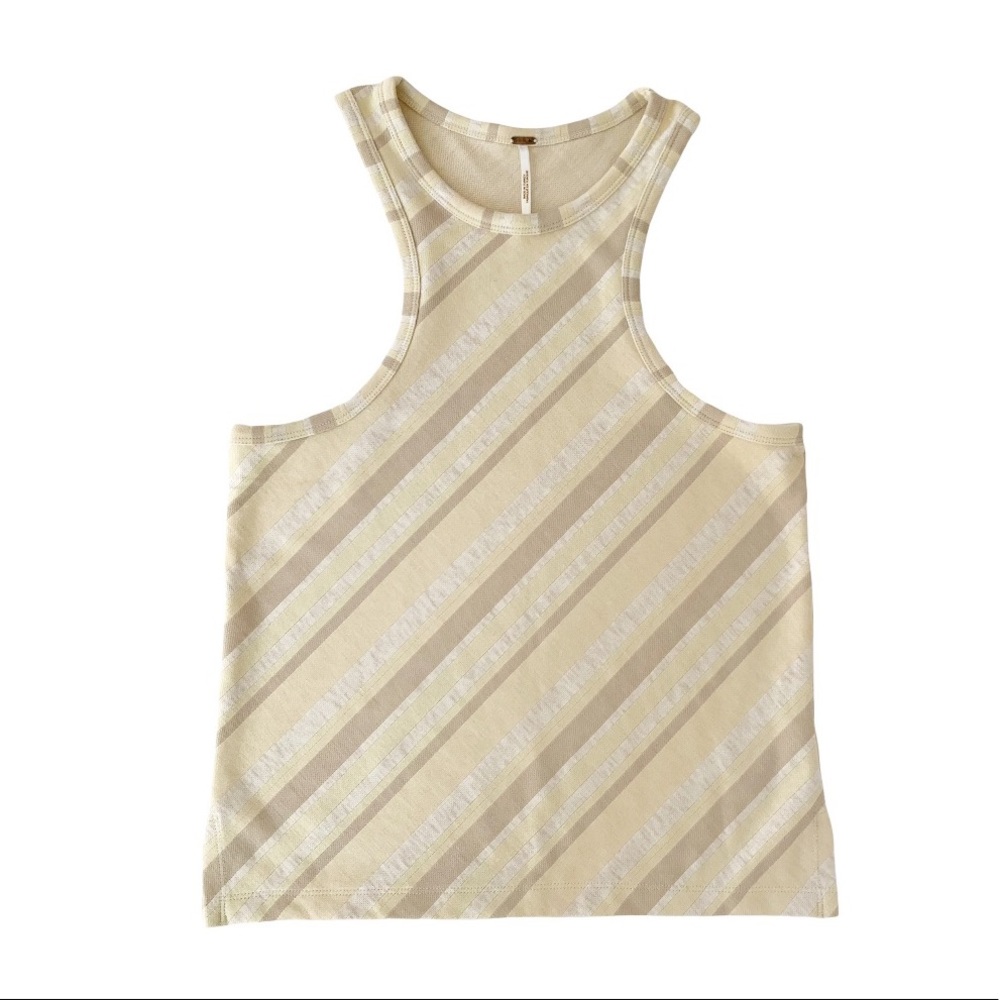 FREE PEOPLE Sidelines Racerback Striped Knit Tank Large NWT - Picture 4 of 9